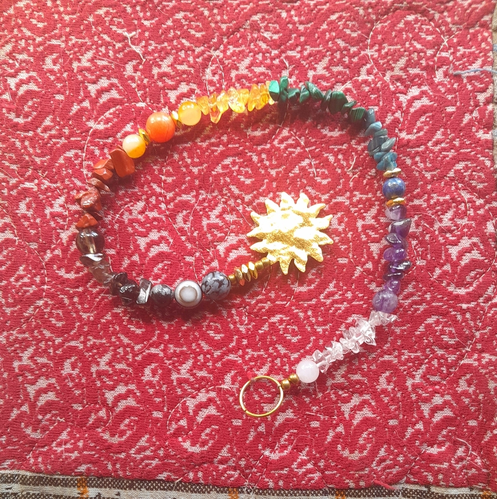 Genuine Stone and Brass Chakra Sun Catcher - Picture 2 of 7